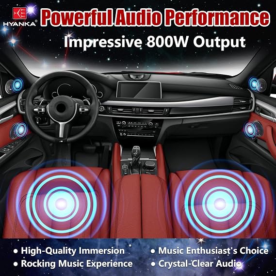 H YANKA HCP-65 6.5 Component Car Speakers, 800 Watt Car Audio Stereo Door Speakers Perfect for Upgrading Any Car Stereo System Includes 2 x Midrange Woofers, Tweeters, and Crossovers (Set)