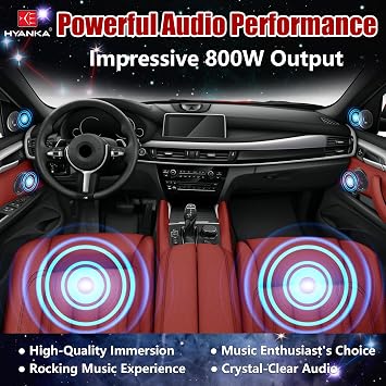 H YANKA HCP-65 6.5 Component Car Speakers, 800 Watt Car Audio Stereo Door Speakers Perfect for Upgrading Any Car Stereo System Includes 2 x Midrange Woofers, Tweeters, and Crossovers (Set)