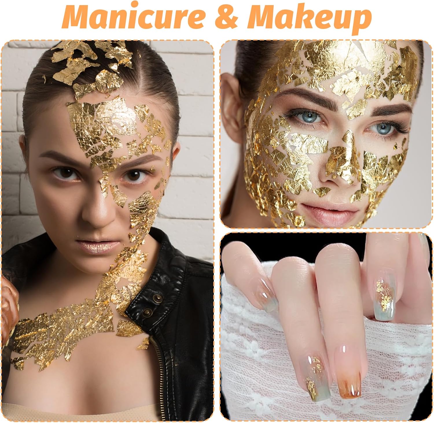 150 PCS 5.5" X 5.5" Gold Leaf Sheets for Art Foil Paper, Gold & Silver Foils Sheets, Foil Paper Art Foils Sheet for Resin Gilding Crafting Nails Furniture Home Decor with Tweezer & Brush
