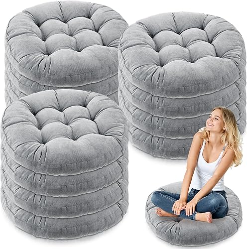 Jerify 12 cojines de suelo grandes de 22 x 22 pulgadas, cojines de suelo grandes para meditación, cojín colgante para silla, cojines redondos de
