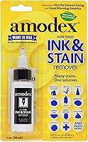 Amodex Ink & Stain Remover 1oz - Best for Ink, Grease, Wine, Blood on Clothes, Fabric & Skin