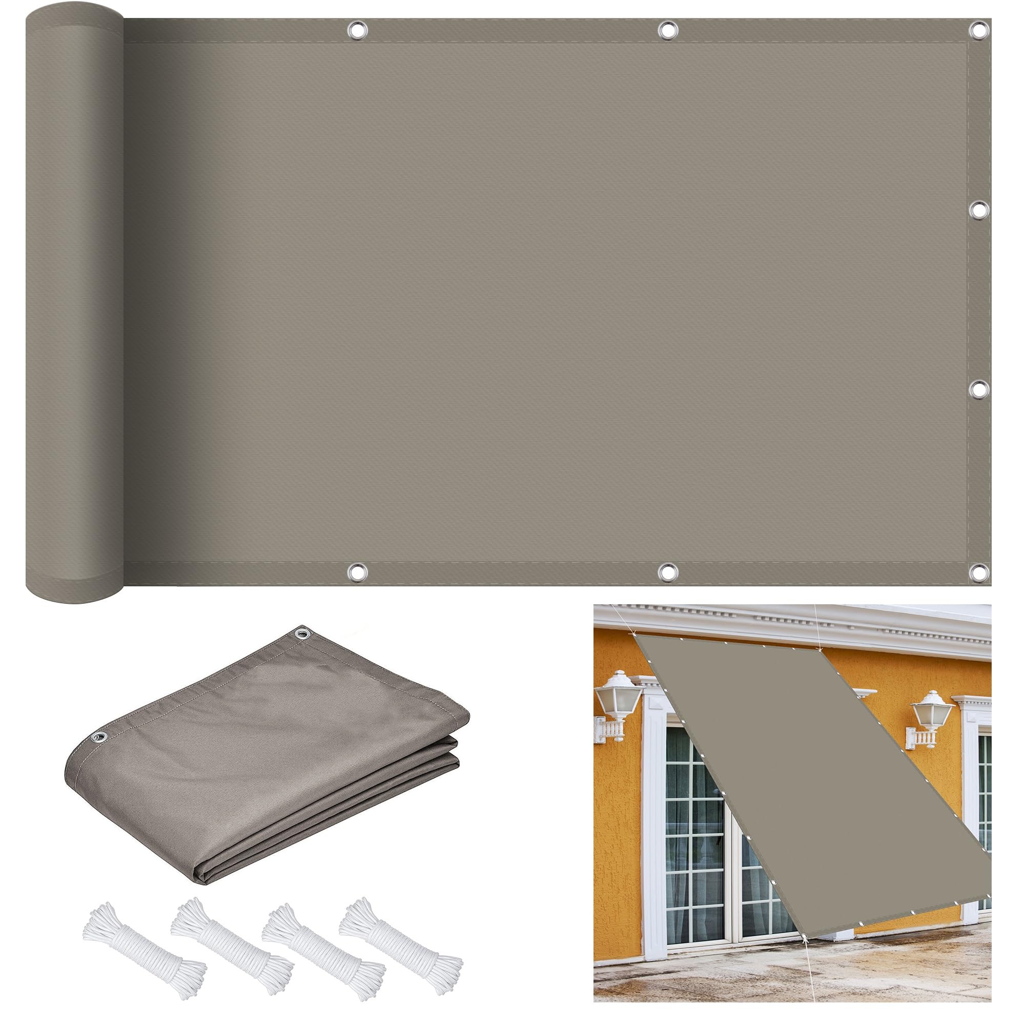 Auvent imperméable bloquant 98% des UV pour terrasse et balcon