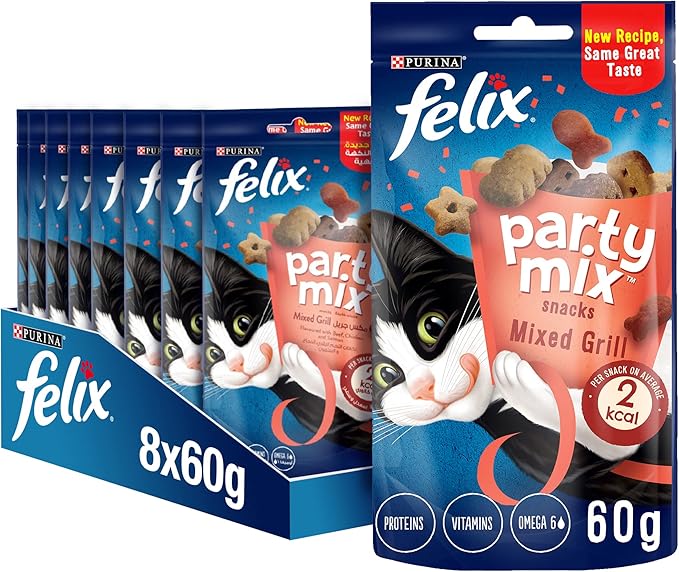 Purin Felix Party Mix Mixed Grill cat snacks with beef, chicken and