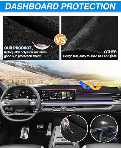 Miniatura 5 de Cartist Ajuste personalizado para cubierta de tablero de gamuza 2016 2017 2018 2019 2020 Kia Optima tapete antideslizante para salpicadero, tapete