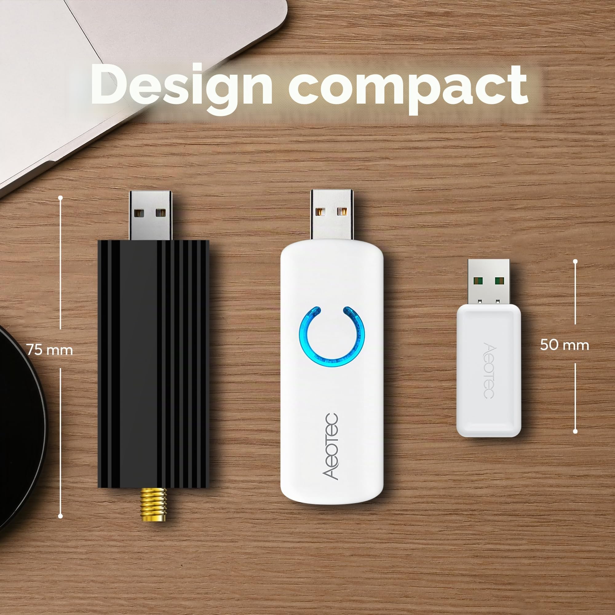AEOTEC Z-Stick 10 Pro - Zigbee 3.0 & Z-Wave 800 Series Adaptateur USB - Fonctionne avec HomeAssistant - Zigbee2MQTT - Contrôleur Z-Wave - Z-Wave Long Range - Jusqu'à 1 km de portée - sans Nuage