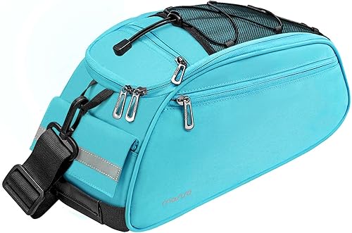 Miniatura 22 de MOSISO Bolsa de maletero para bicicleta, bolsa impermeable para asiento trasero de bicicleta, bolsa de almacenamiento para el sillín, bolsa de Negro