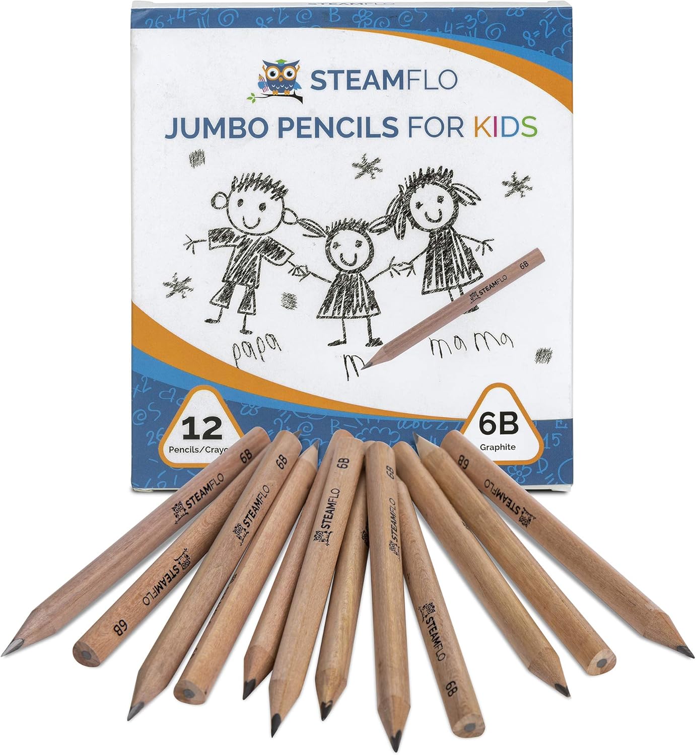 Buy Kids Pencils For Beginners Toddlers And Preschoolers With Jumbo Triangle Shape Soft 6b Graphite Fat Pencils With Easy Grip And Thick Core 12 Pack Online In Vietnam B08tlp9my5