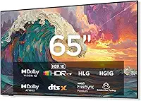 iFFALCON Smart TV Classe QLED 4K de 65 polegadas, moldura ultrafina para TV, 144Hz, HDR, modo artístico com arte AI, ampla gama de cores, Dolby Vision IQ, Dolby Atmos, Google Assistant Voice Remote