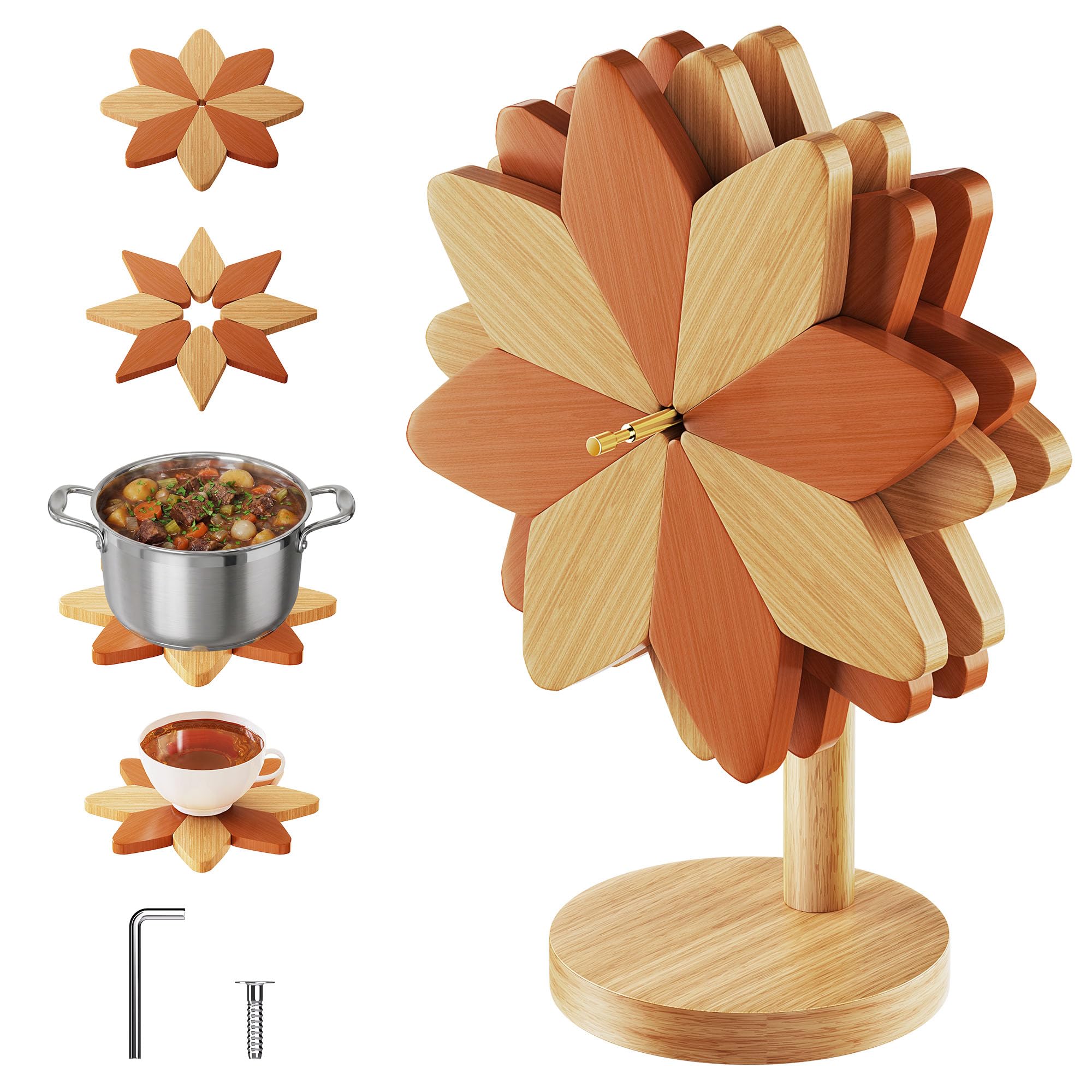 ZHMUZ Windmill Design Trivets for Kitchen Worktops,23 cm (9 inches)