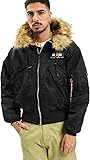 ALPHA INDUSTRIES Chaqueta con Capucha para Hombre S Negro (Black/Reflective - 258)