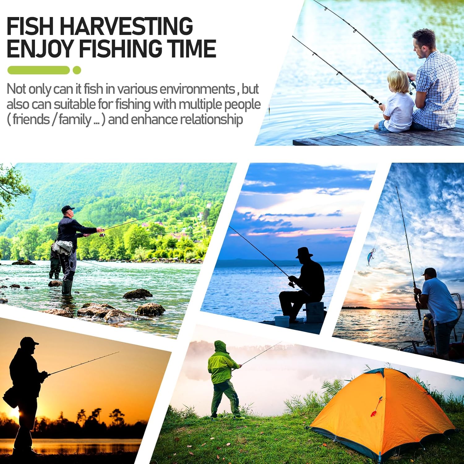 Fishing Pole and Reel Combo - 2PCS Carbon Fiber Telescopic Rods Spinning Reels Saltwater/Freshwater Kit with Lures, Line and Carrier Bag, Travel Fishing Gear for Adults - Image 7