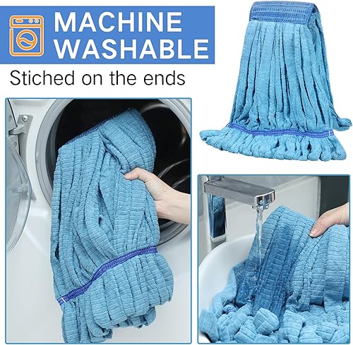 Miniatura 7 de 2 piezas de repuesto de cabezal de fregona comercial, 18 onzas, tubos de microfibra, para limpieza de pisos, cabezales de trapeador industrial,