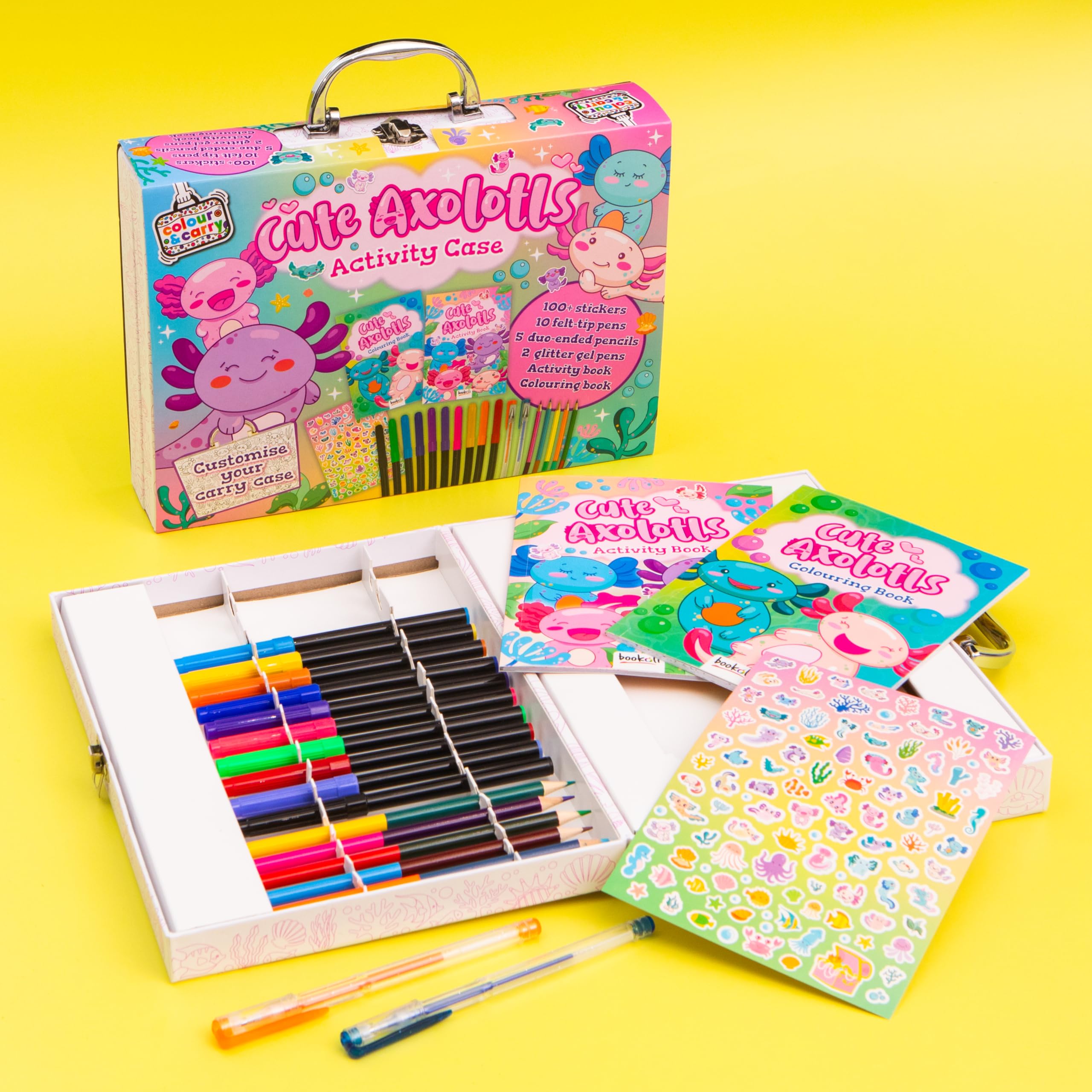 Bookoli, Cute Axolotl Activity Case, Fun Activity Set for Kids, Gift for Kids Aged 6 to 9 Years - Image 2