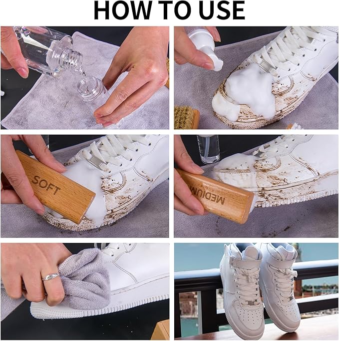 Kit de limpieza para zapatillas con cepillos y toalla miniatura 6