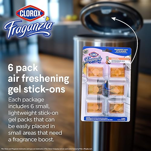 Miniatura 14 de Clorox Fraganzia - Gel ambientador adhesivo para botes de basura, lavanda con aroma a eucalipto, sin enchufe, desodorante y absorbente de olores
