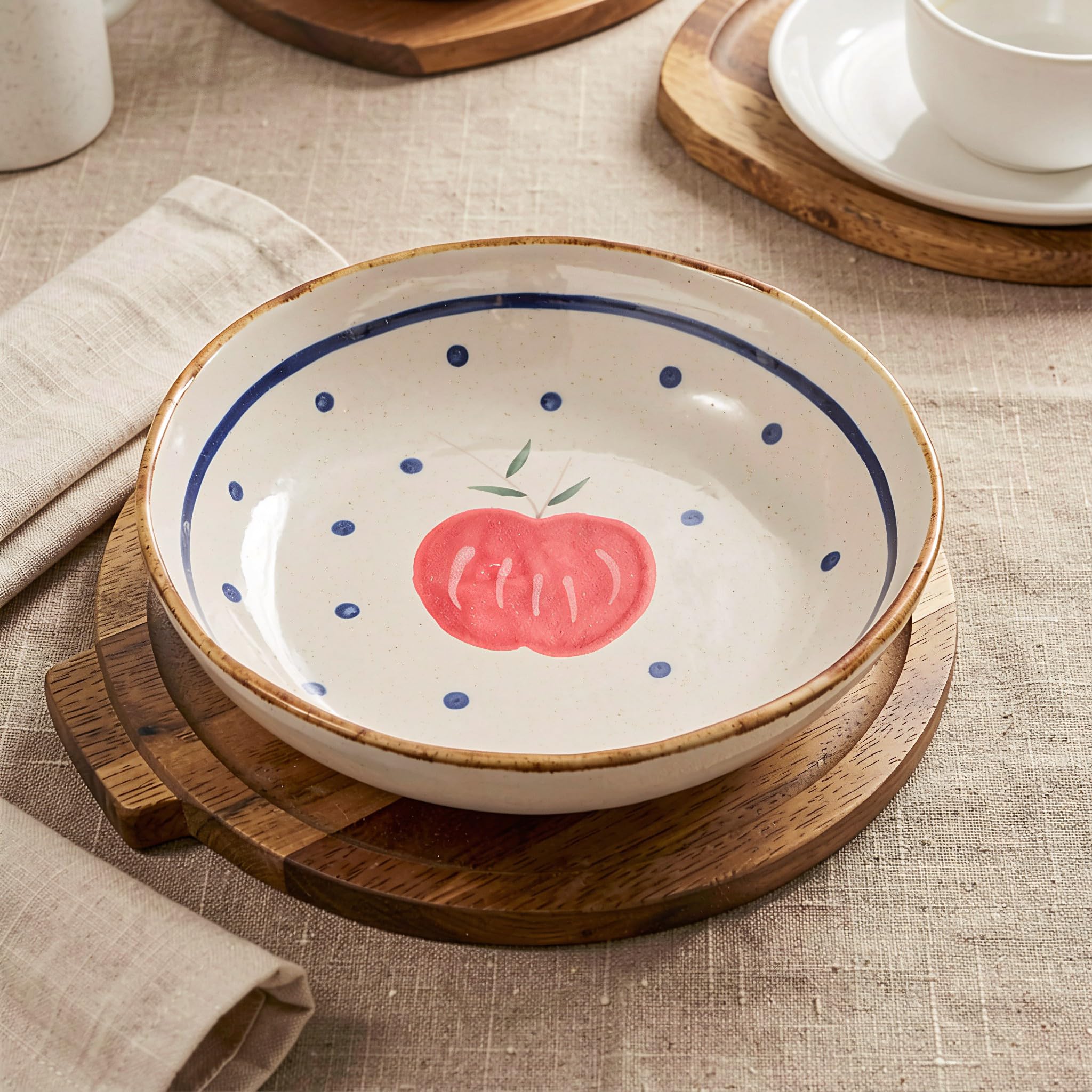Gatuida Servierschüssel aus Keramik für Obstsalat, 18 cm (7 Zoll), im