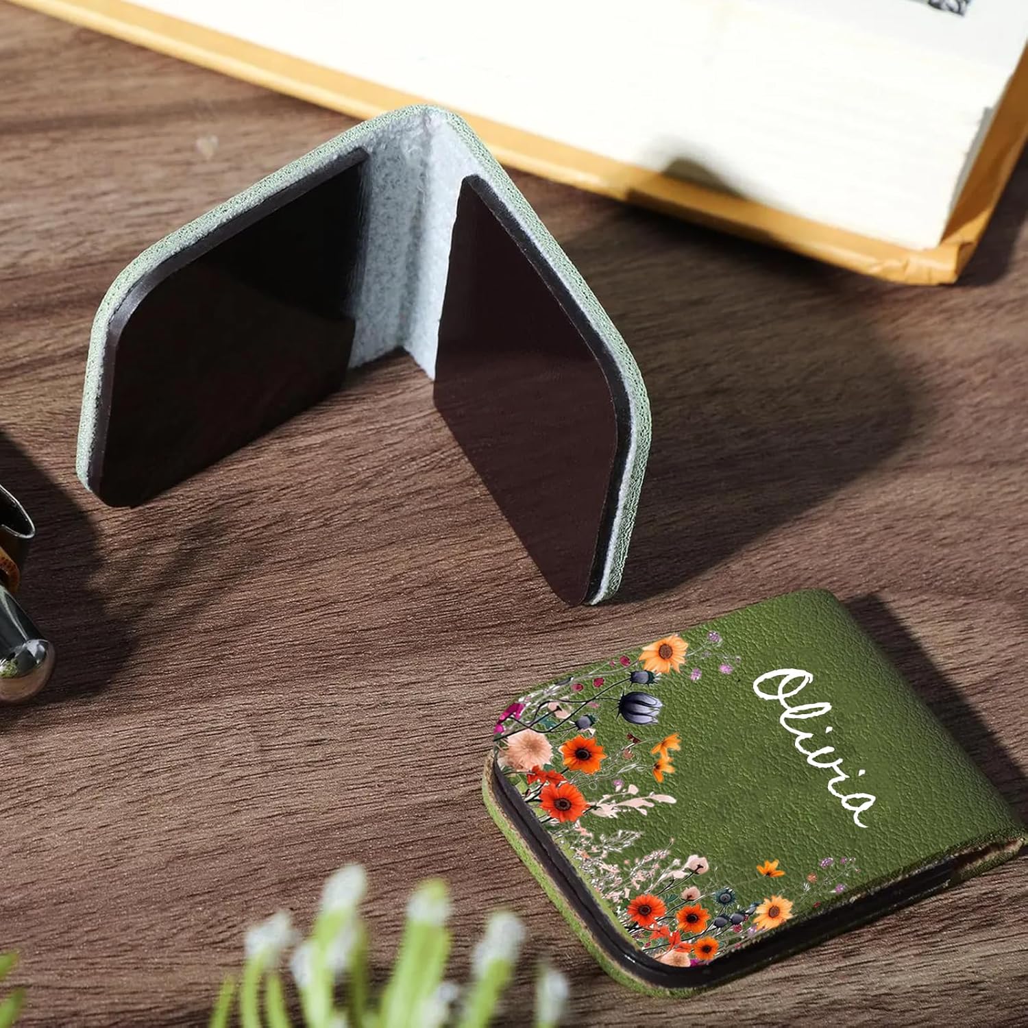 Personalized Magnetic Bookmark, Custom Leather Bookmark Birth Flower with Name, Customized Bookmarks Gifts for Book Lovers, Birthday, Christmas, Book Accessory - Image 6