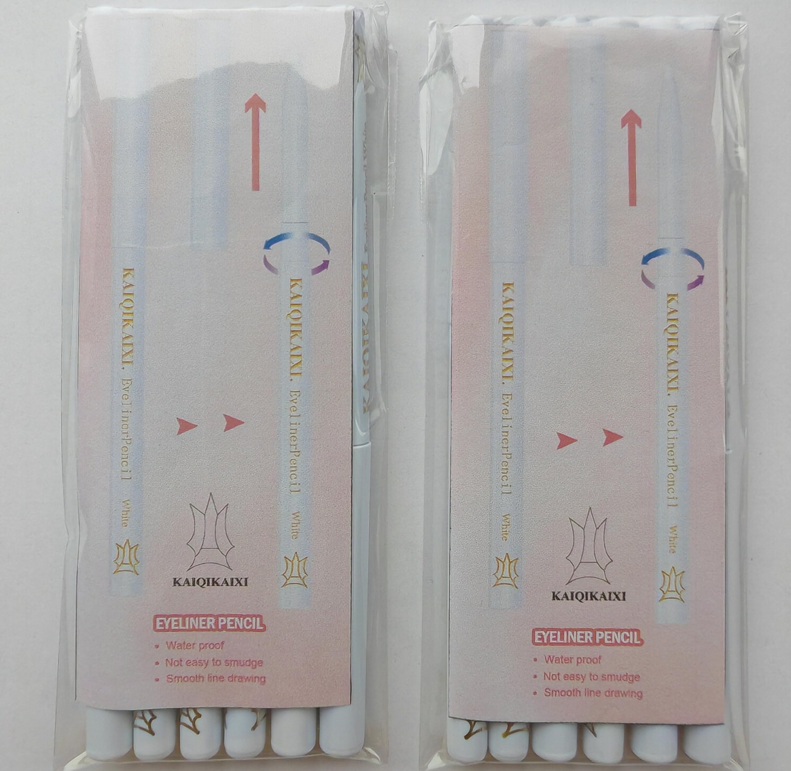 Lápiz delineador de ojos blanco, lápiz de sombra de ojos de cejas, lápiz de línea de labios, almohadilla de párpados, herramienta de maquillaje de lápiz 5