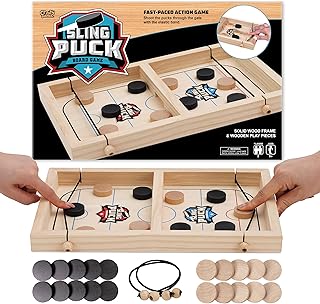 Fast Sling Puck Game - Super Winner Slingshot Puck Board Game - Sling It Shot 2 Player Hockey Table for Kids, Teen and Adu...