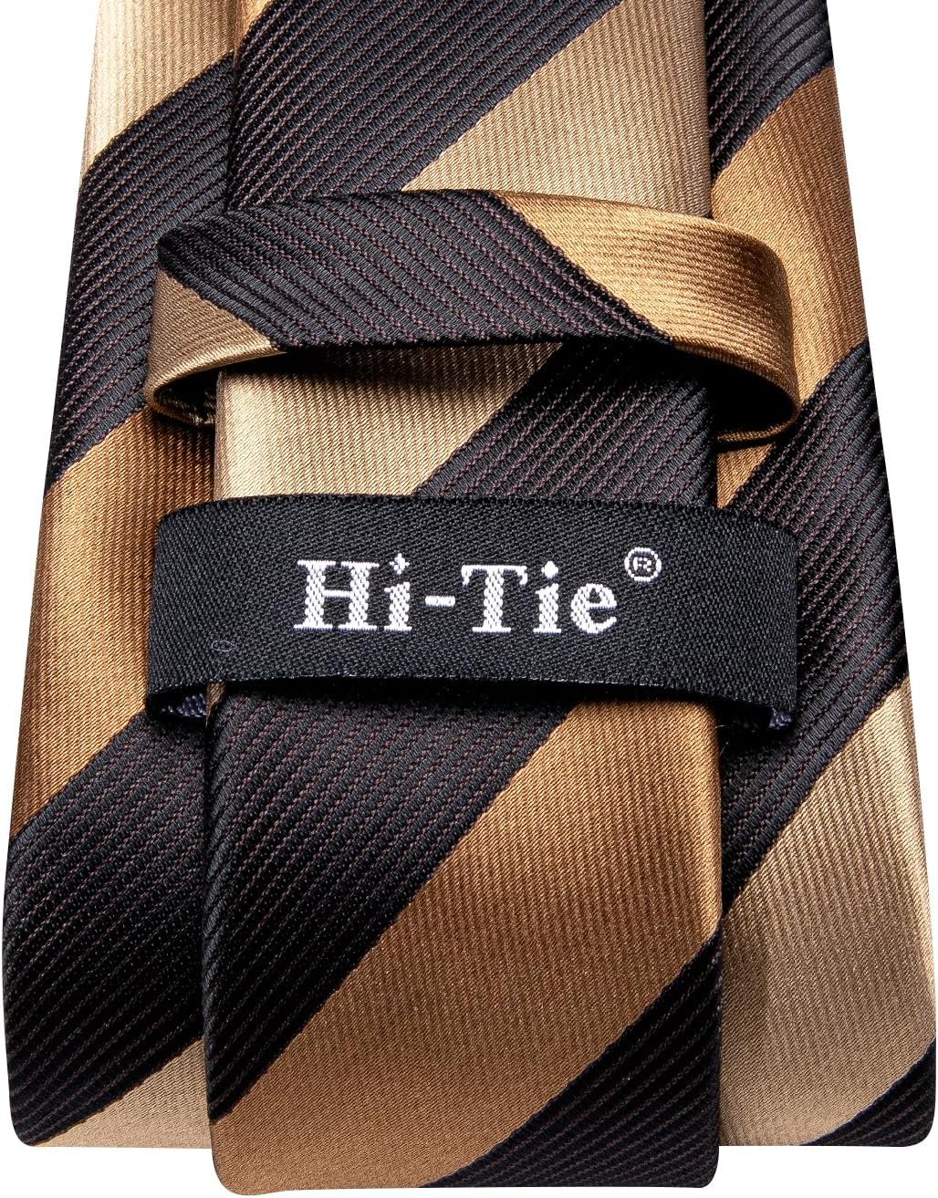 Hi-Tie Mens Plaid Ties Classic Paisley Necktie with Handkerchief Cufflinks Set Business Stripe Tie - Image 5