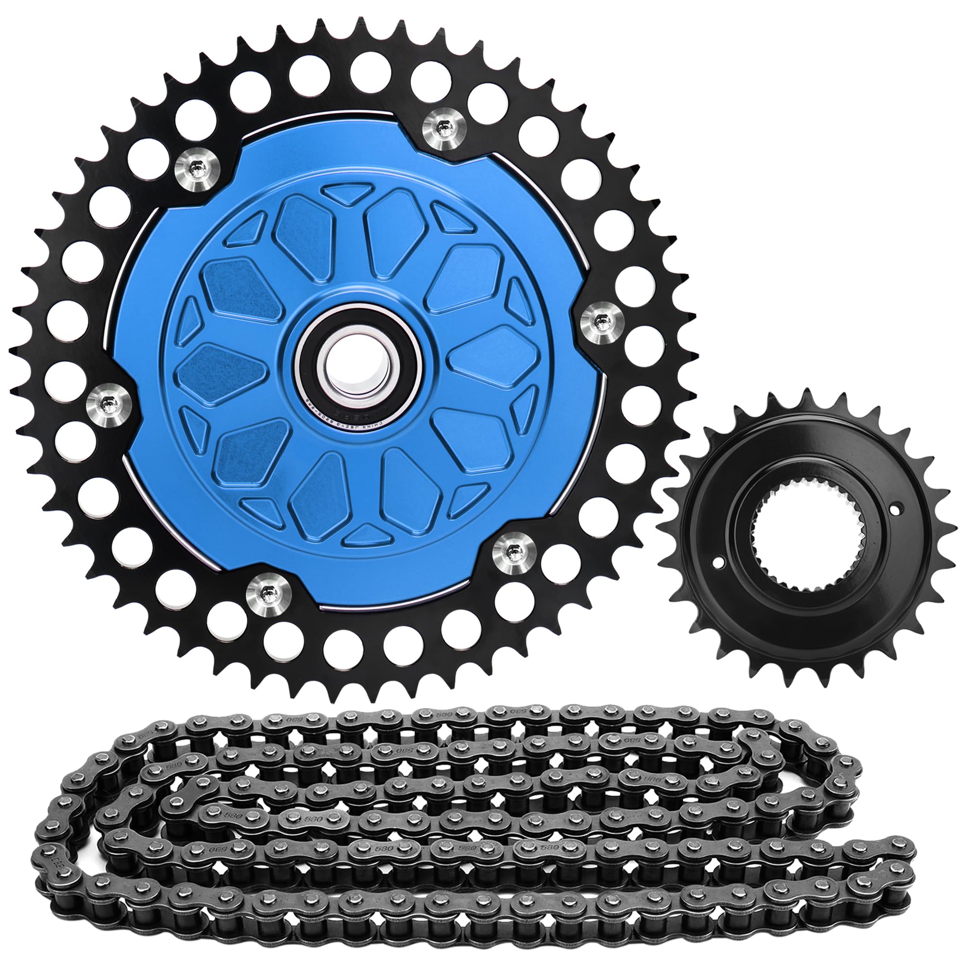 T-TitanTrail 2009-up Touring Belt Drive to Chain Drive Conversion Kit, 25+53 Tooth Sprocket 120 Chain Drive Transmission for Harley Twin Cam M8 Road