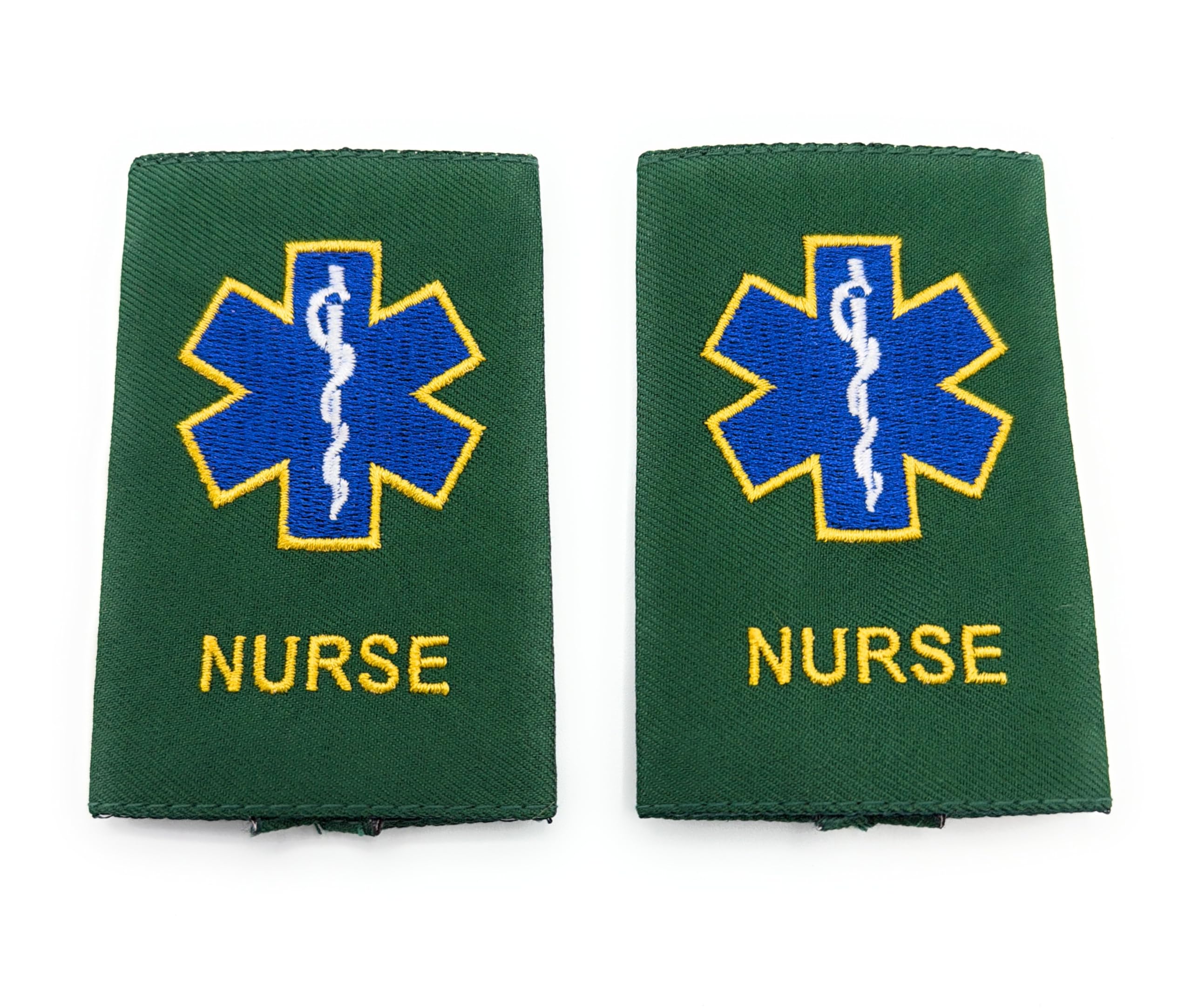 Uniform Store London Unisex Green Medical Epaulettes Healthcare Sliders On Nurse