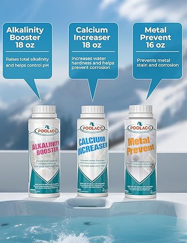 Miniatura 5 de Poolacc Kit de inicio de bañera de hidromasaje de bromo incluye productos químicos de capacidad adicional, 50 tiras de prueba, dispensador y