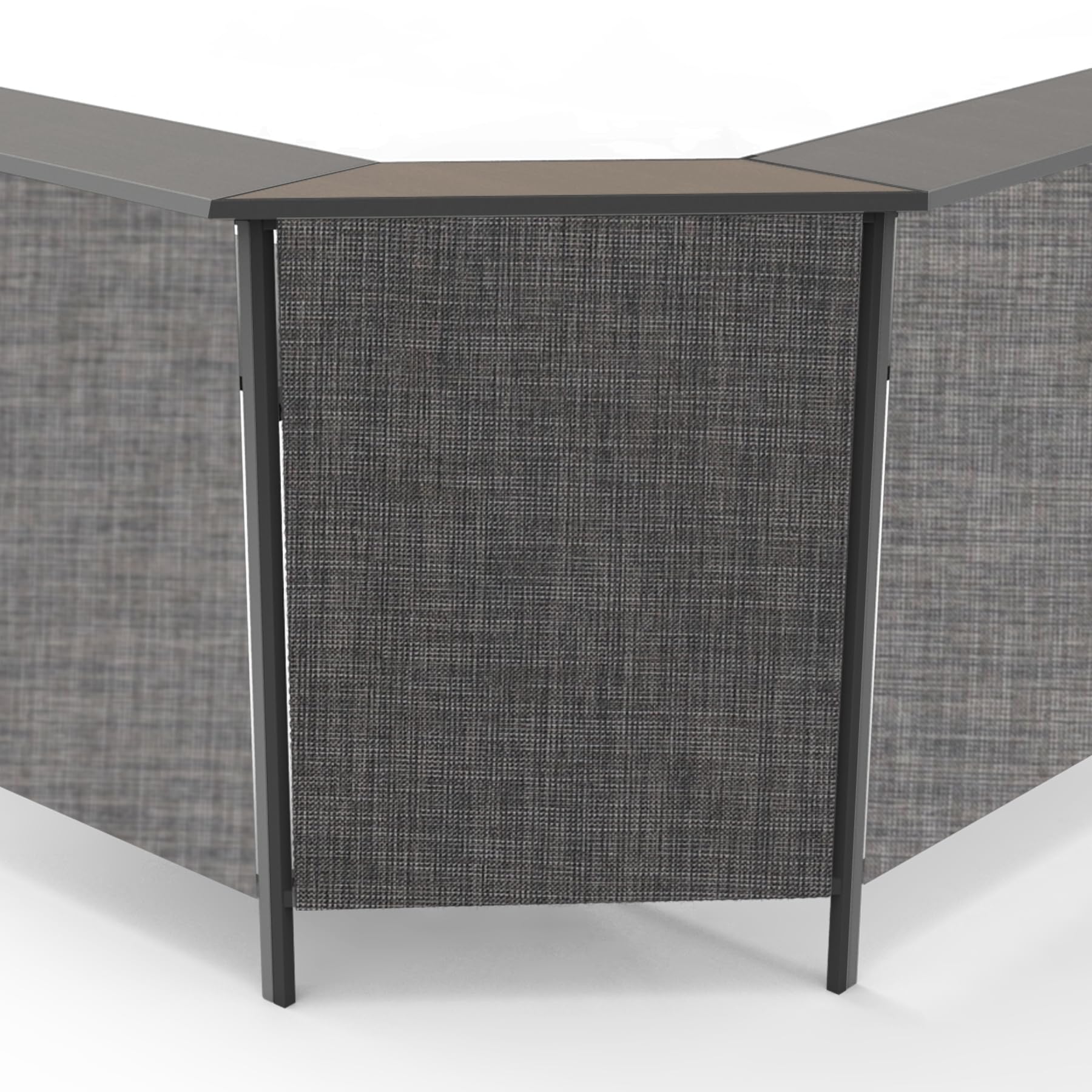 METRO Professional Barra de Bar Esquinera Movara, Aluminio/Malla Sintética, Tablero PSPC, 85 × 42 cm, Gris Oscuro, Plegable, Exterior