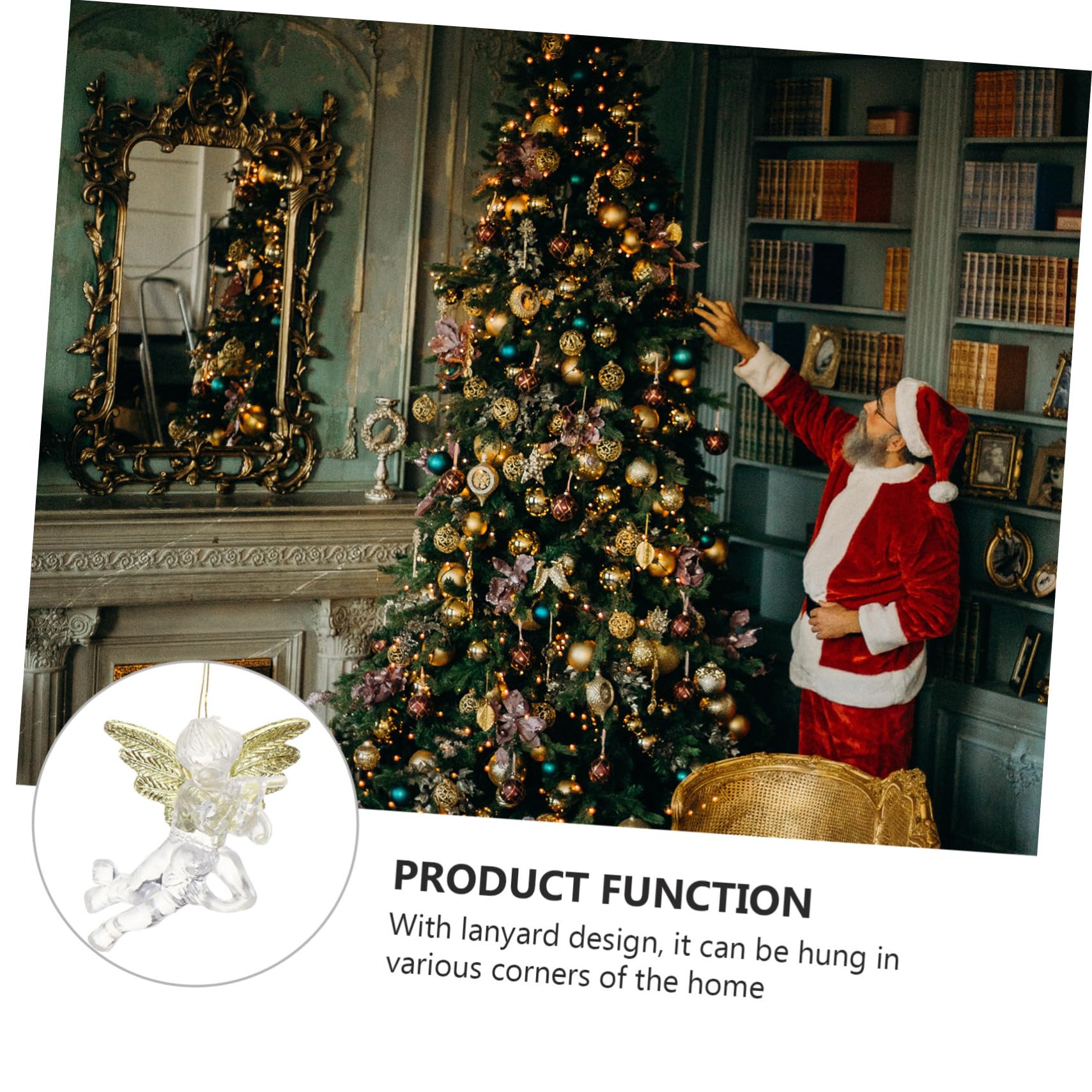 TOPBATHY 120 Piezas Colgante De Alas De Ángel Adorno Colgante del Árbol De Navidad Colgando del Árbol Angeles De Navidad Adornos Navideños Ángeles Claros para Navidad Animales El Plastico