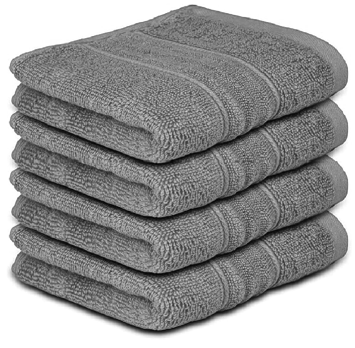 Opel Tex Charcol Grey 4 Pack Face Cloth Towels Set 30X30cm 100% Egyptian Cotton Soft Flannels Set Quick Absorbent Washcloth Spa Makeup Remover Golf Hand Wash Towels 500-Gsm (Charcol Grey)