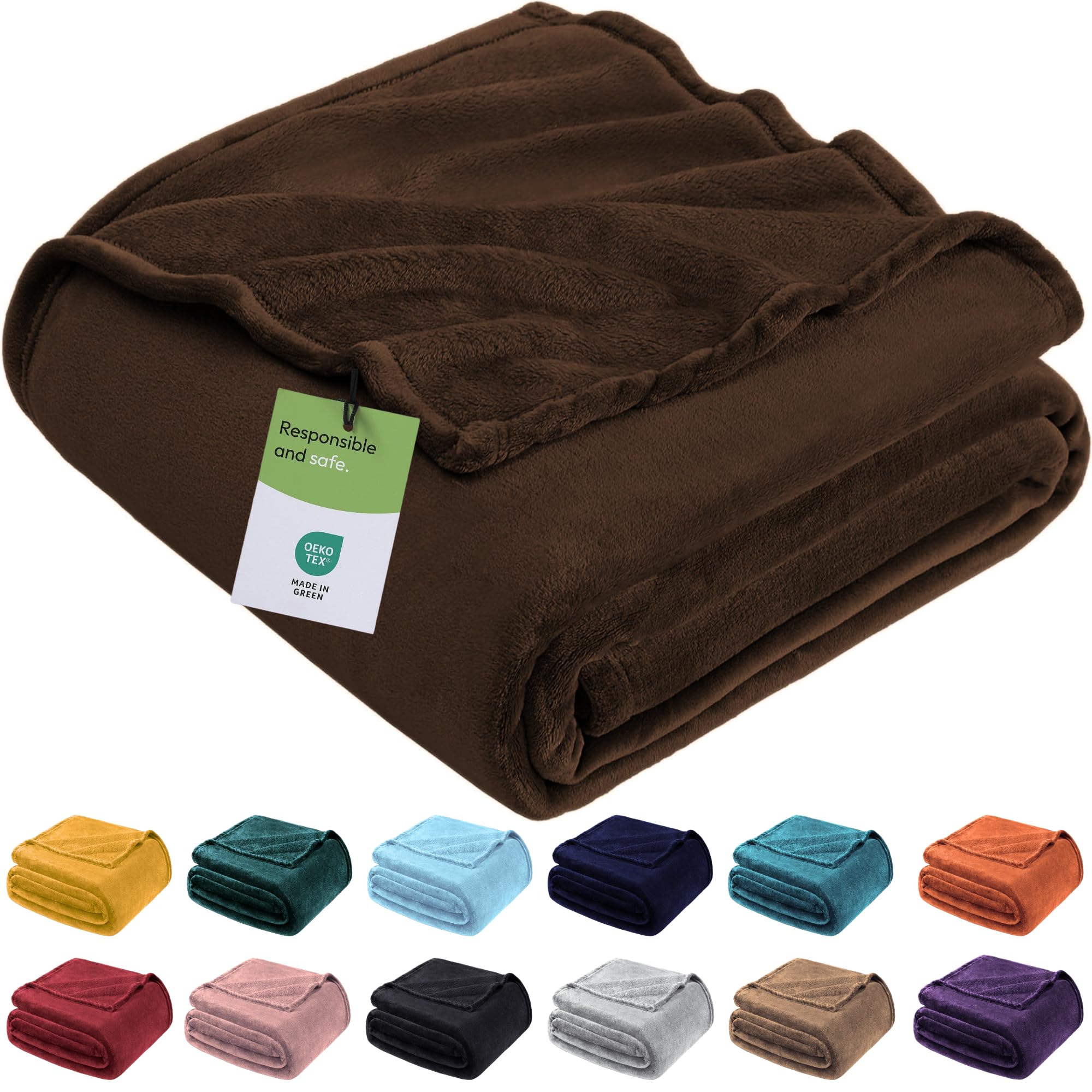 BedLooms Fleece Blanket Coffee Queen Fluffy Blankets and Throws for Bedroom