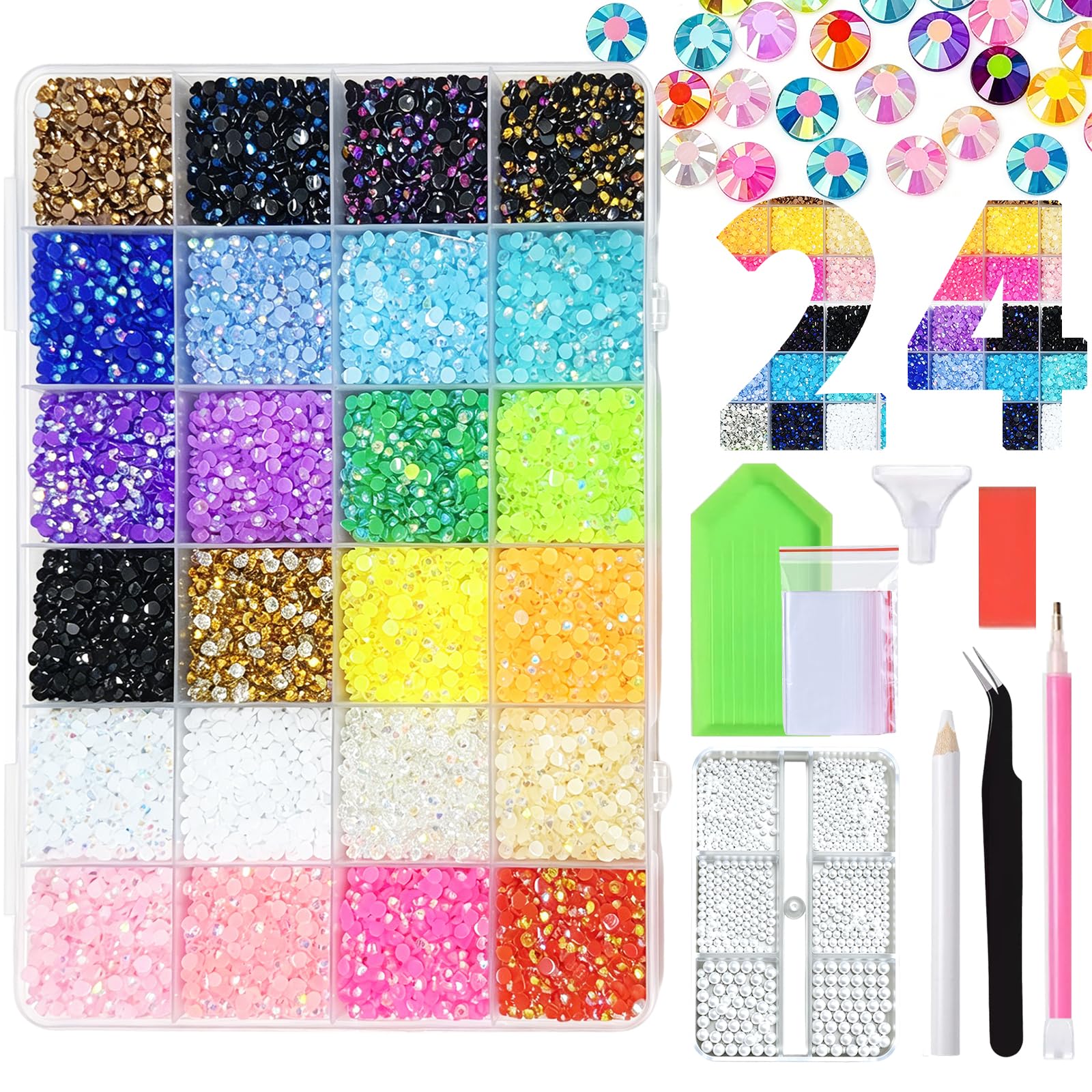 Kit de cristales para manualidades de 24000 piezas para personalizar tus zapatos y ropa