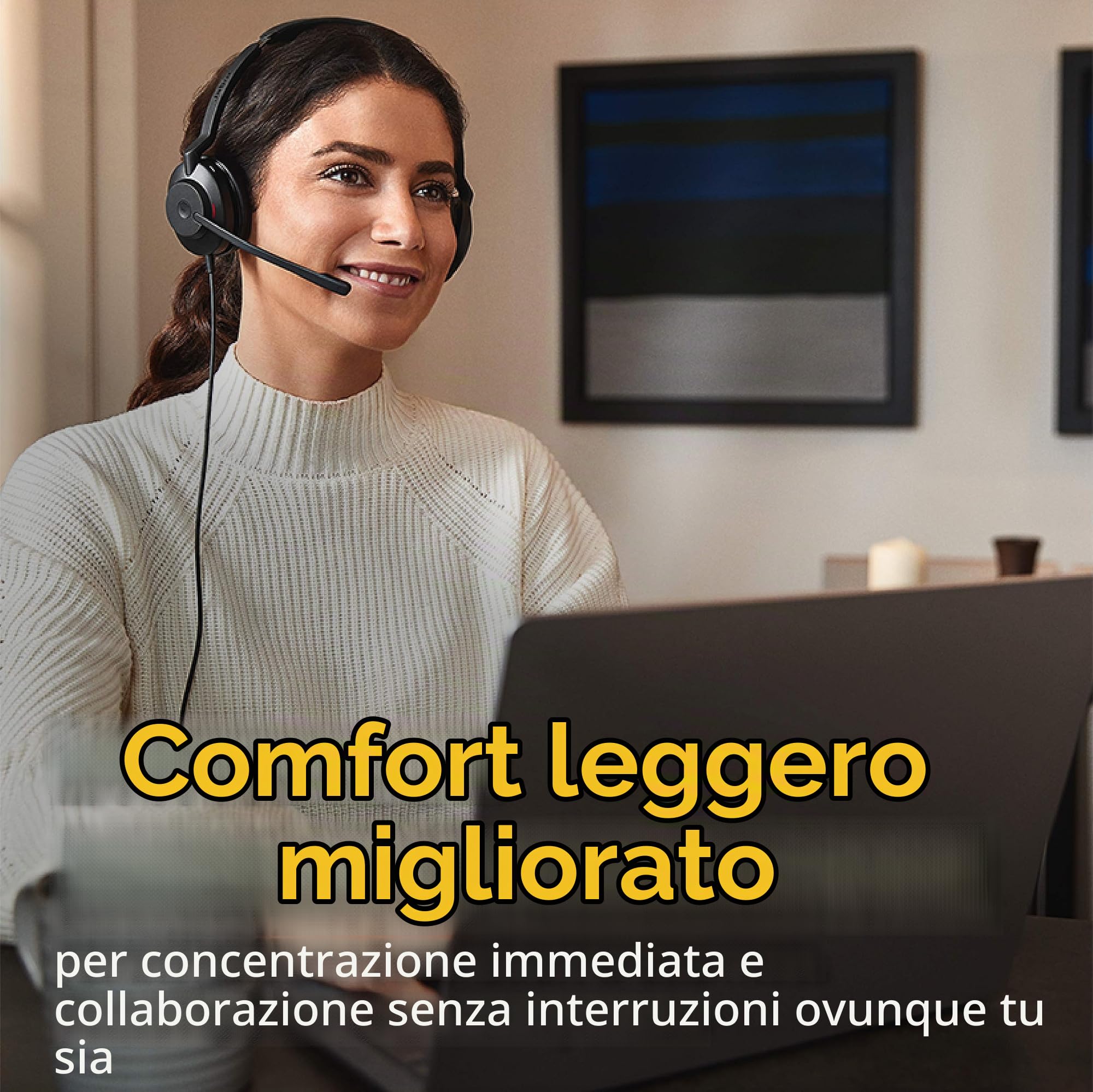 Jabra Evolve2 30 MS Cuffie cablate, USB-A, stereo, nero – Leggero auricolare portatile con 2 microfoni incorporati – Cuffie da lavoro con audio superiore e comfort affidabile