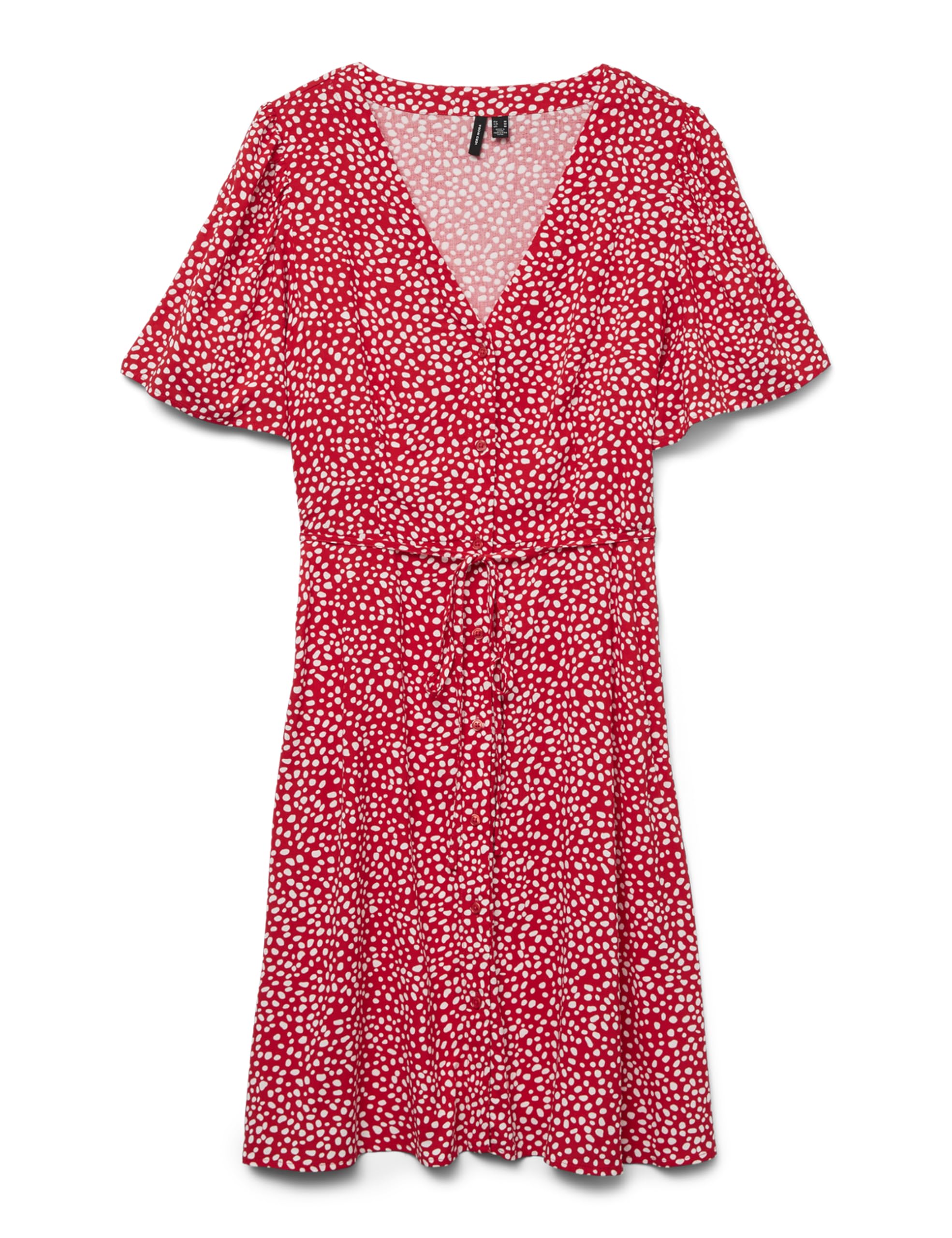 VERO MODA Vmalba SS Short Dress WVN Ga Noos, Fiery Red, XS