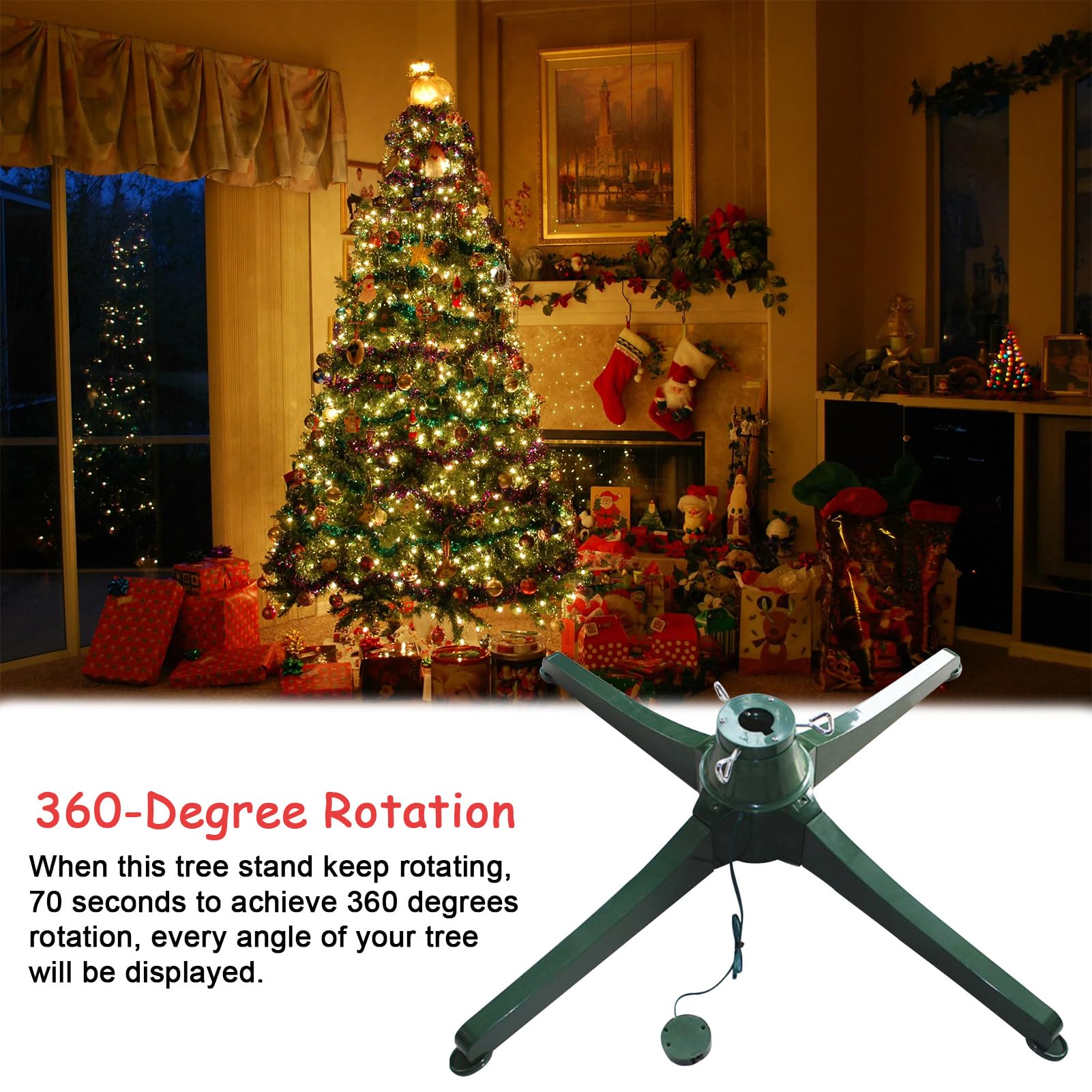 Base eléctrica para árbol de Navidad – Soporte Giratorio de Navidad