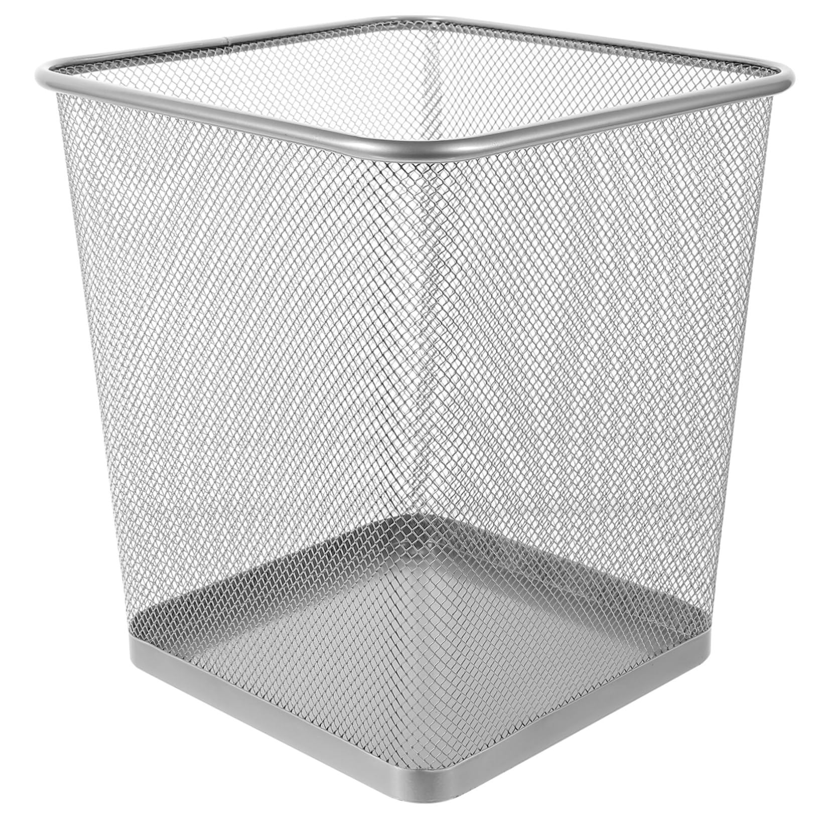 PartyKindom Metall Papierkorb aus Eisen mit Gitterdesign für Zuhause | Silber, Leicht zu Reinigen, Stabile Mesh Struktur, Schlafzimmer und Home Office