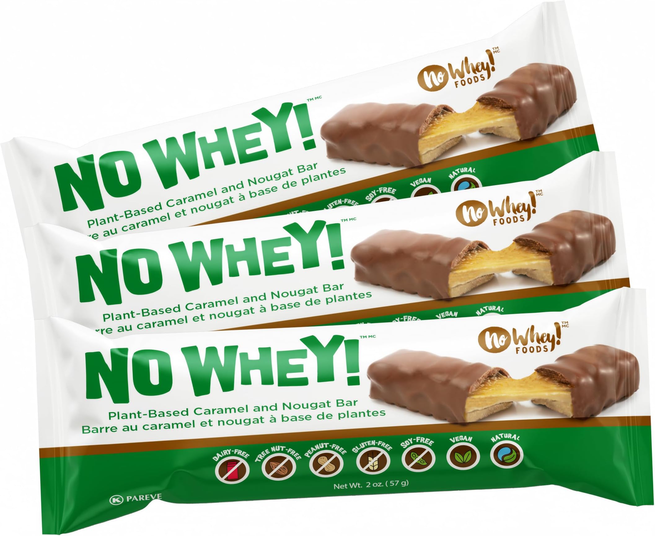 Nougat Caramel Bars, 3 PACK - Vegan, Dairy & Nut Free, Allergy Friendly