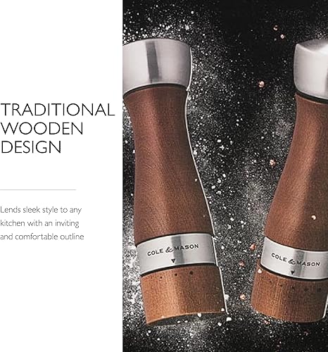 Miniatura 6 de Cole and Mason Oldbury pimentero de madera color marrón Molino para sal y pimienta Marrón