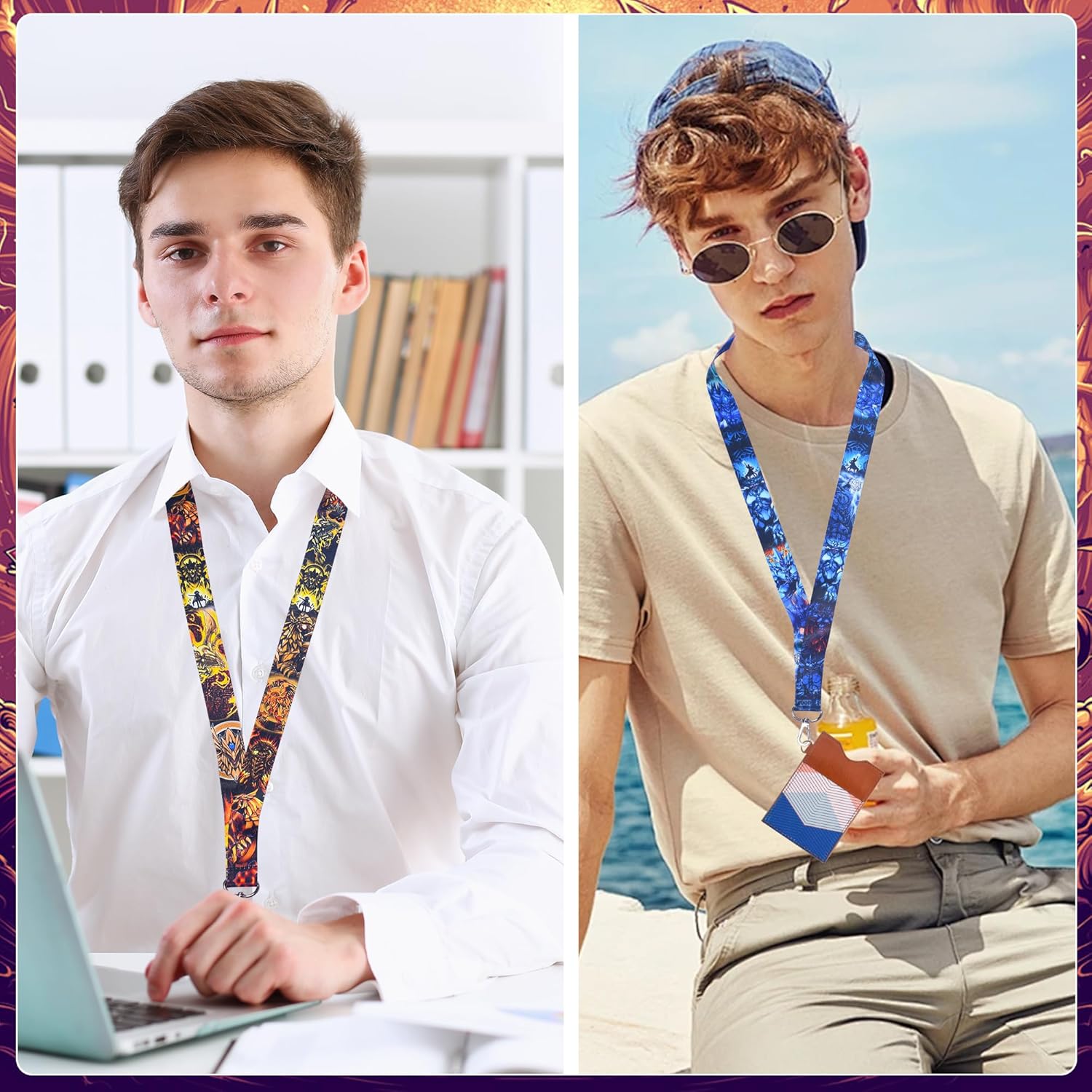 Anime Blue Eyes White Dragon Cool Teacher Kids Neck Lanyard（4 Pack） for Key String Wallet. Accessories Decor Gifts Merch Party Supplies ID Card Badge Holder Keychain for Teens Student Office - Image 5