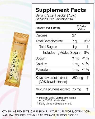 Miniatura 38 de Good Mood Mix - Ponche de frutas - Paquetes de polvo - Mezcla de bebida calmante de kava - Fácil de abrir una sola porción - Polvo de kava con sabor