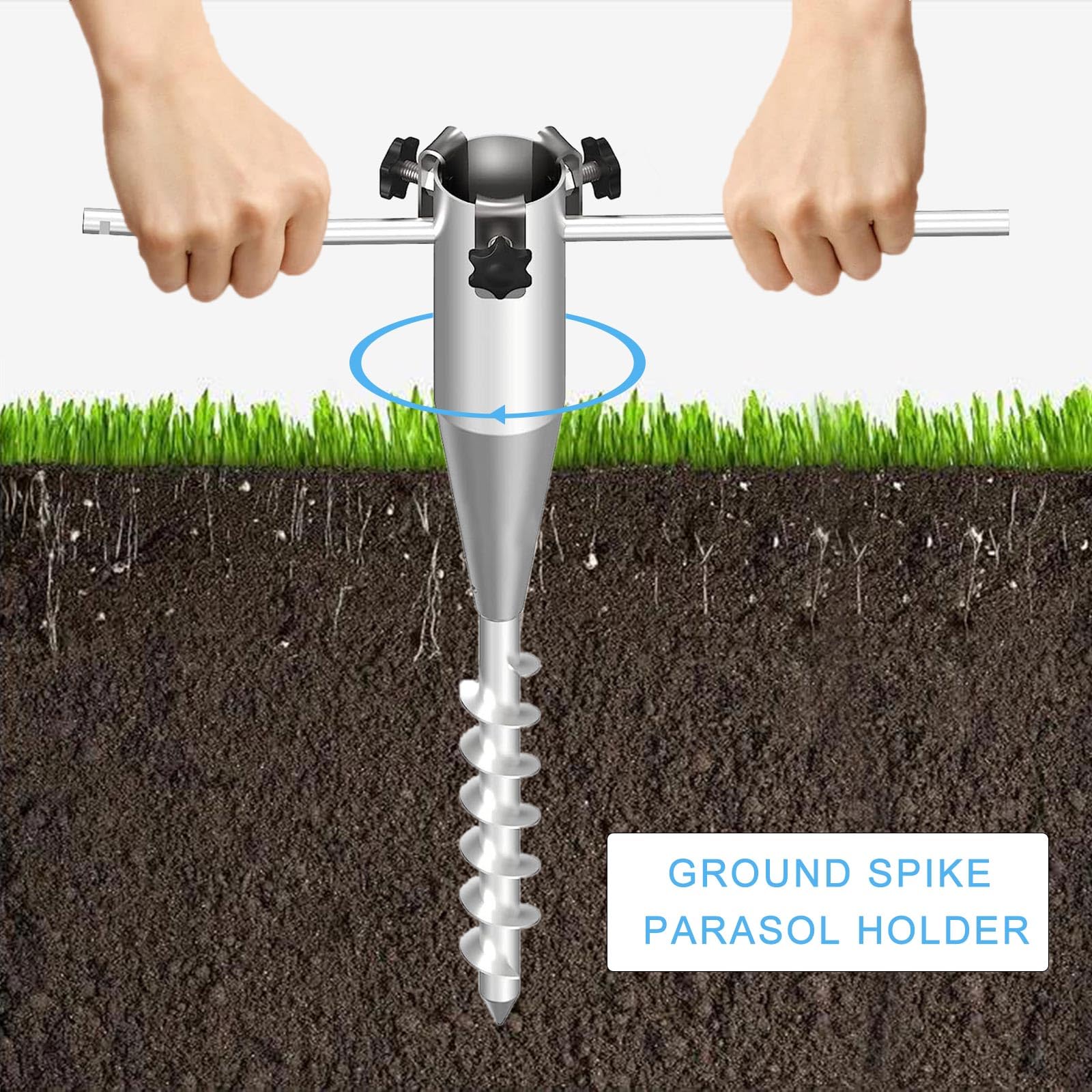 Regenschirm Sandanker, Metall Schirmständer, tragbare Ankerbasis für den Garten Freien, einfach zu verwenden für den Garten Freien