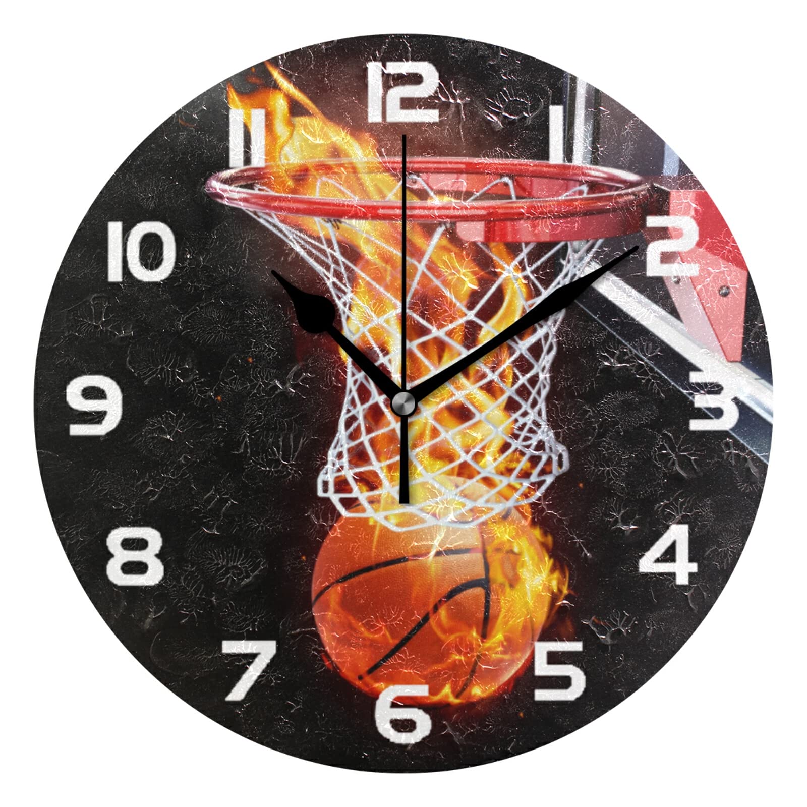 Horloge murale décorative basket pour cuisine et salle de bain