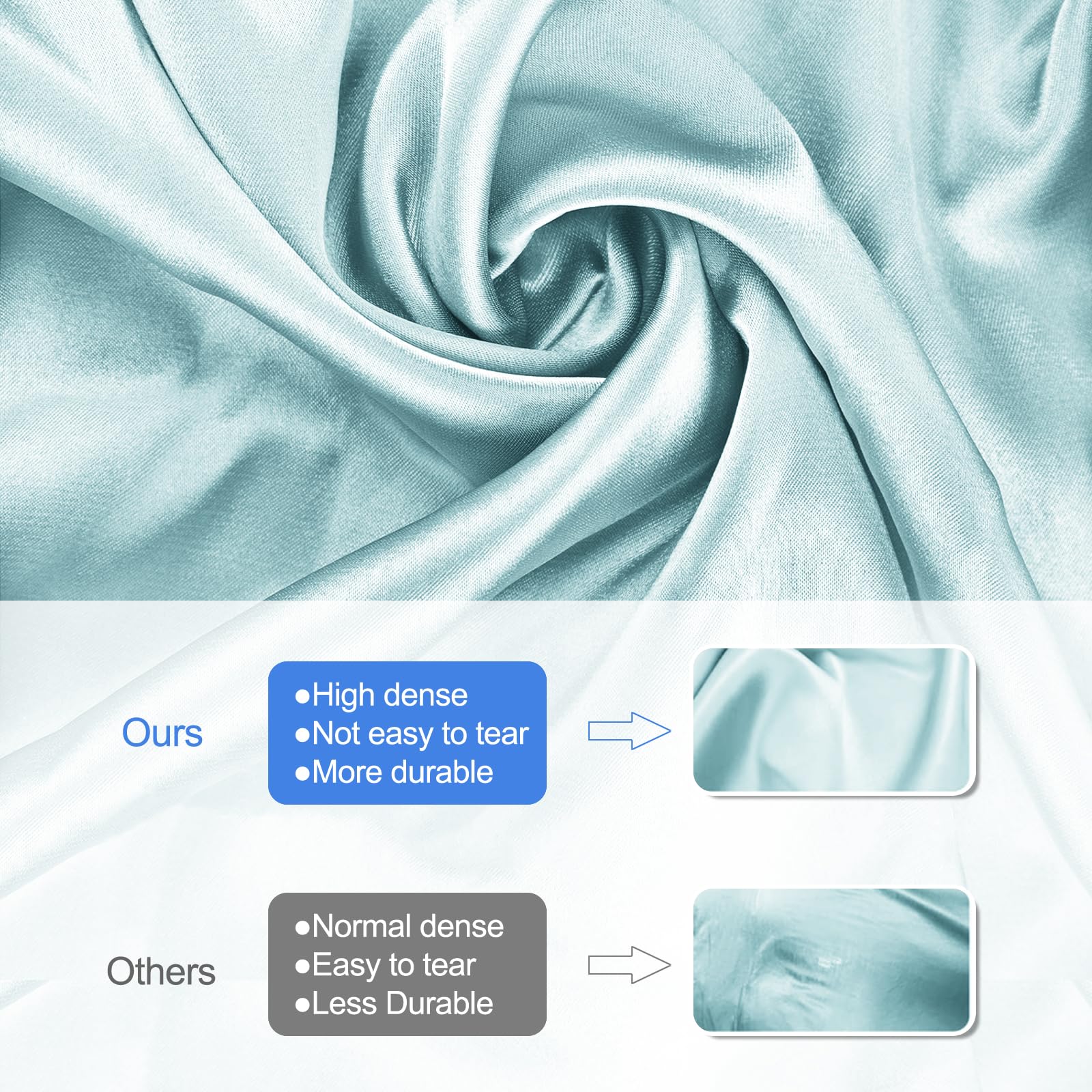 Luxurious Satin Pillowcase for Contour Memory Foam Pillows 24" x 14" x 5.1"/3.5" Cervical Pillow Case - Image 4