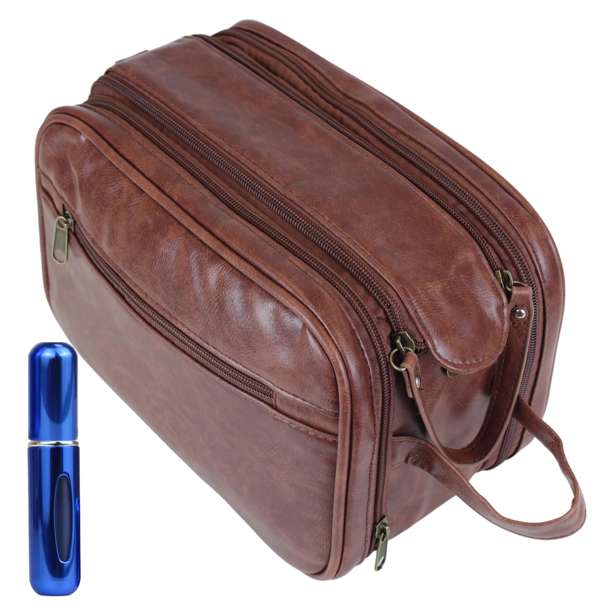 YUME Neceser Hombre | Neceser Hombre Viaje + Atomizador de Perfume Recargable 5ml de Regalo | Bolsa de Aseo Hombre Grande Impermeable y Resistente | Ideal para Viajes y Uso Diario