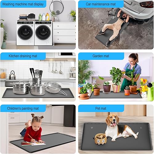 Miniatura 5 de Encimera para lavadora y secadora, fundas grandes de 54 x 26.8 pulgadas, antideslizante, impermeable, protector de carga superior, cubiertas para