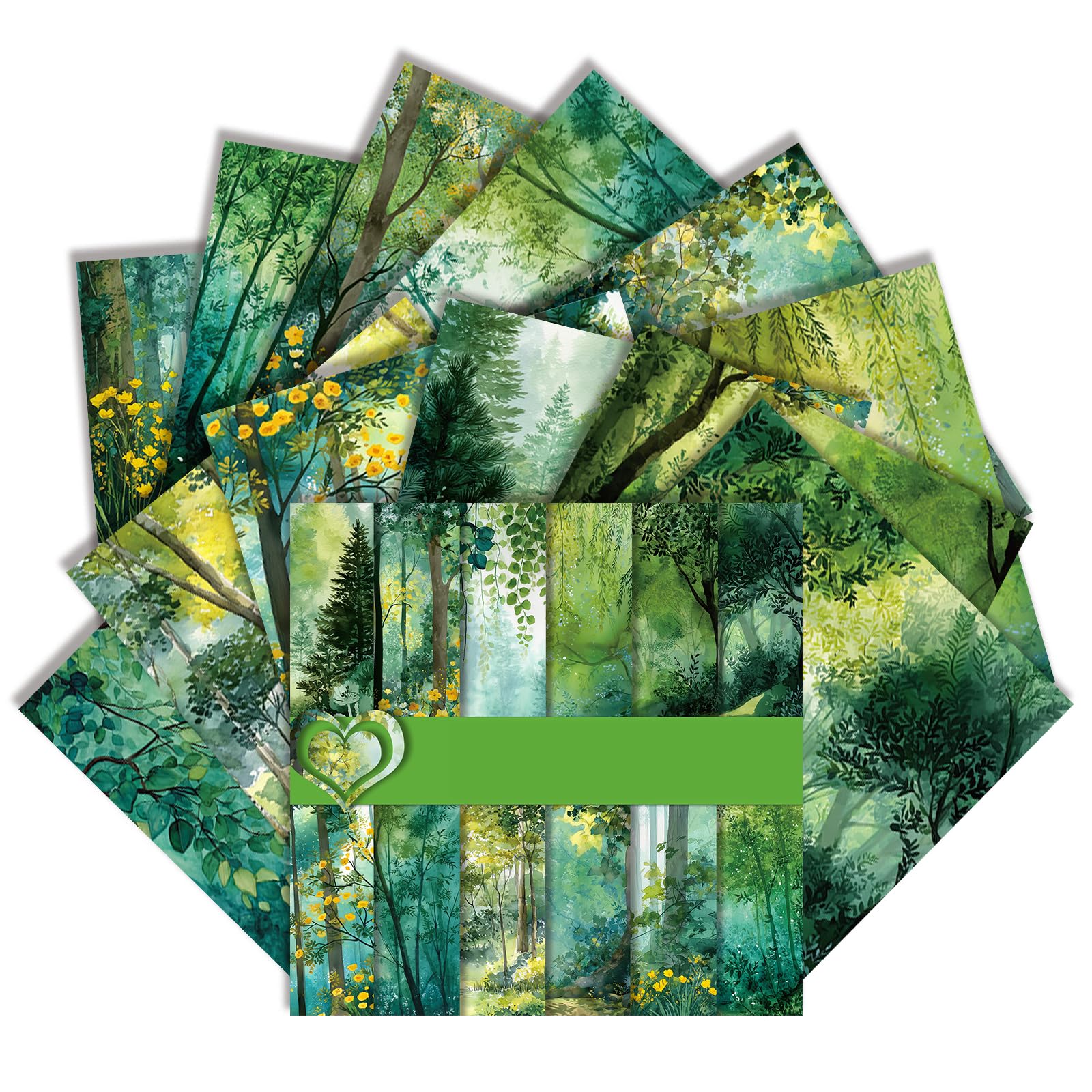 24 Sheet Woodland Scrapbook Paper, 6×6 Inch Single Sided (Forest A) — image 1