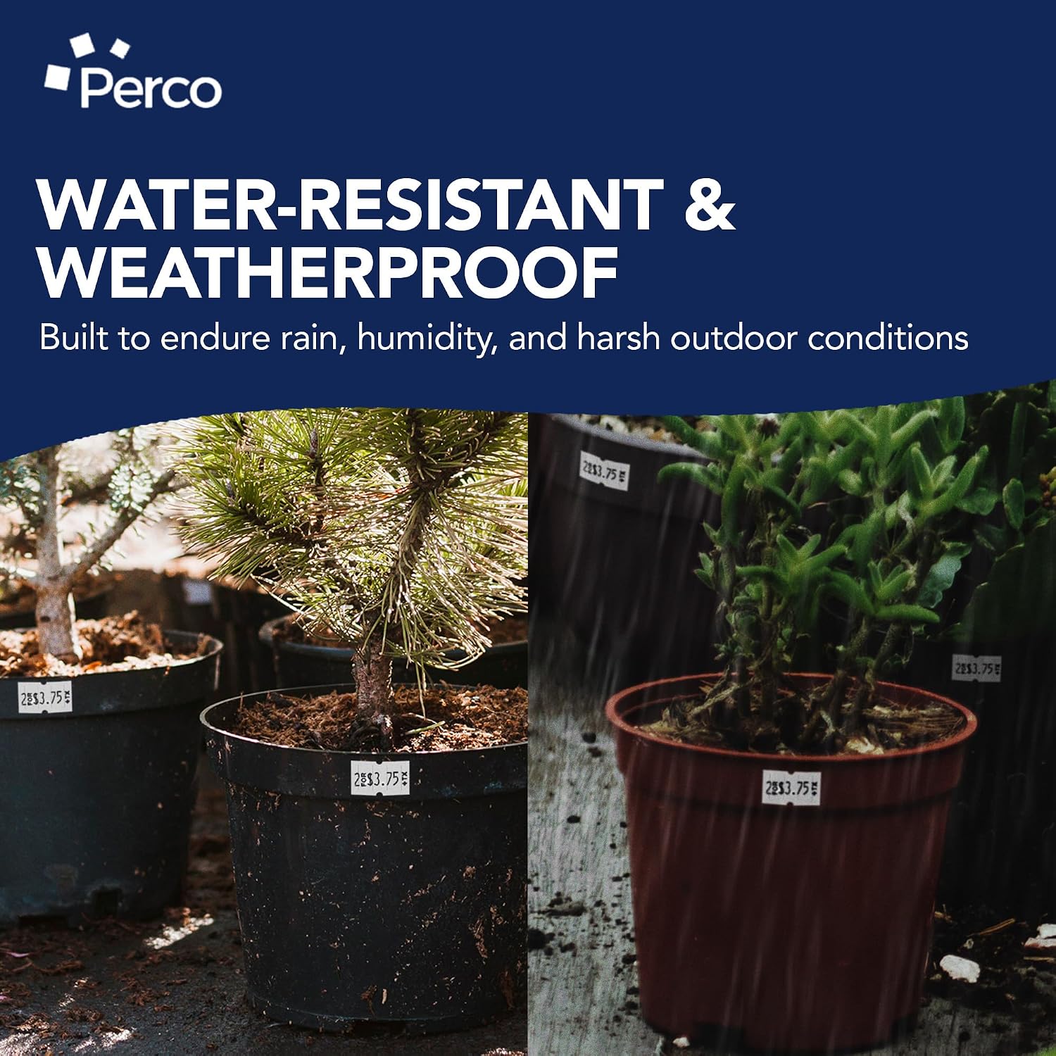 Perco 1 Line White Synthetic Labels—1 Sleeve, 8,000 Blank Labels for Perco Lite, X, Plus & Pro 1 Line Guns—Water-Resistant, Tamper-Proof, Strong Adhesive, Durable for Indoor & Outdoor Use—Made in USA