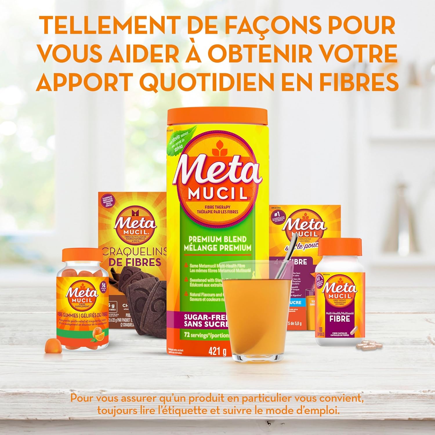 Metamucil, Daily Psyllium Husk Powder Supplement, 3-in-1 Fibre for Digestive Health, Capsules, 160 Count - Image 9