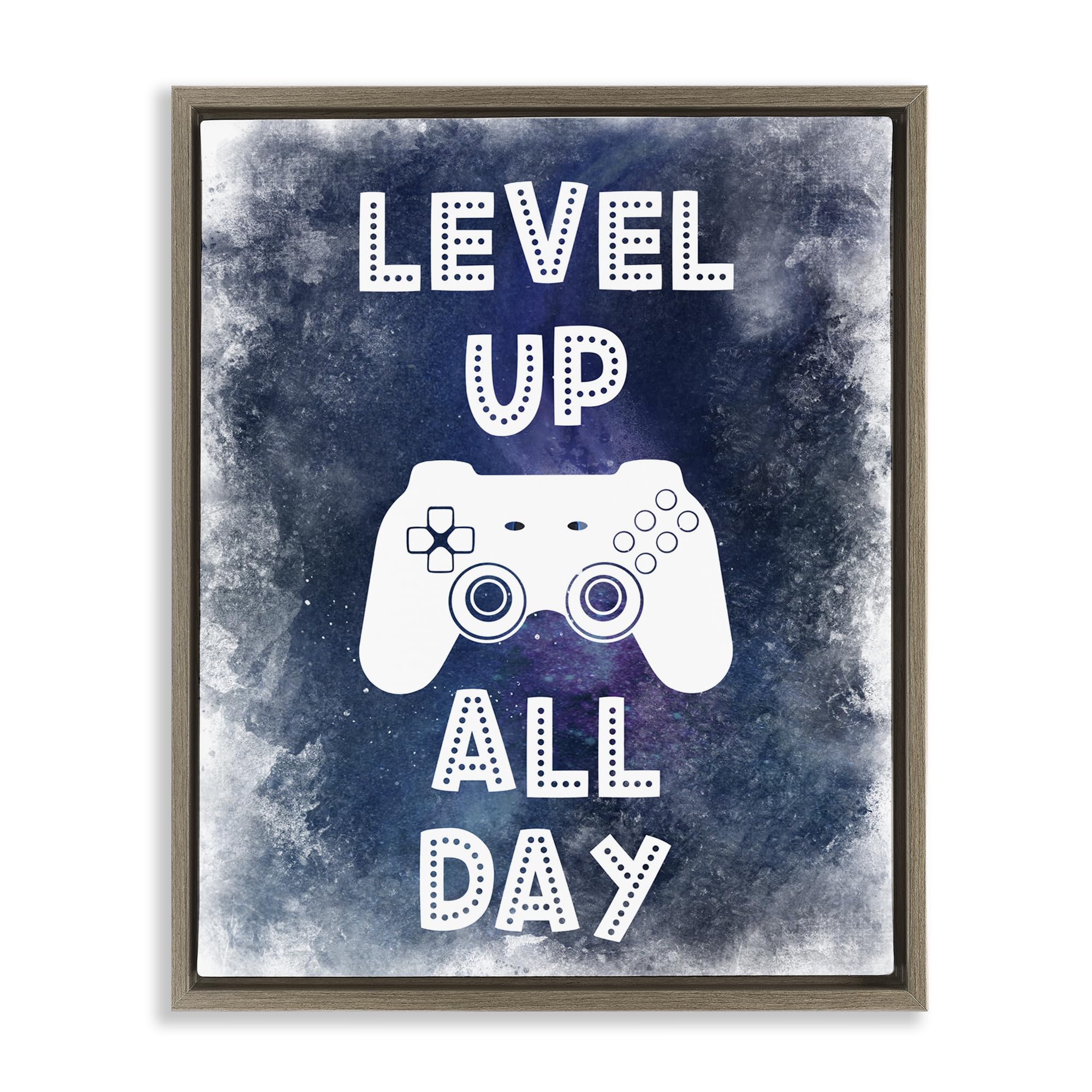 Stupell Industries Marcus Prime Leinwandbild, Motiv Level Up All Day Splash Gold, gerahmt, 53,3 x 43,2 cm
