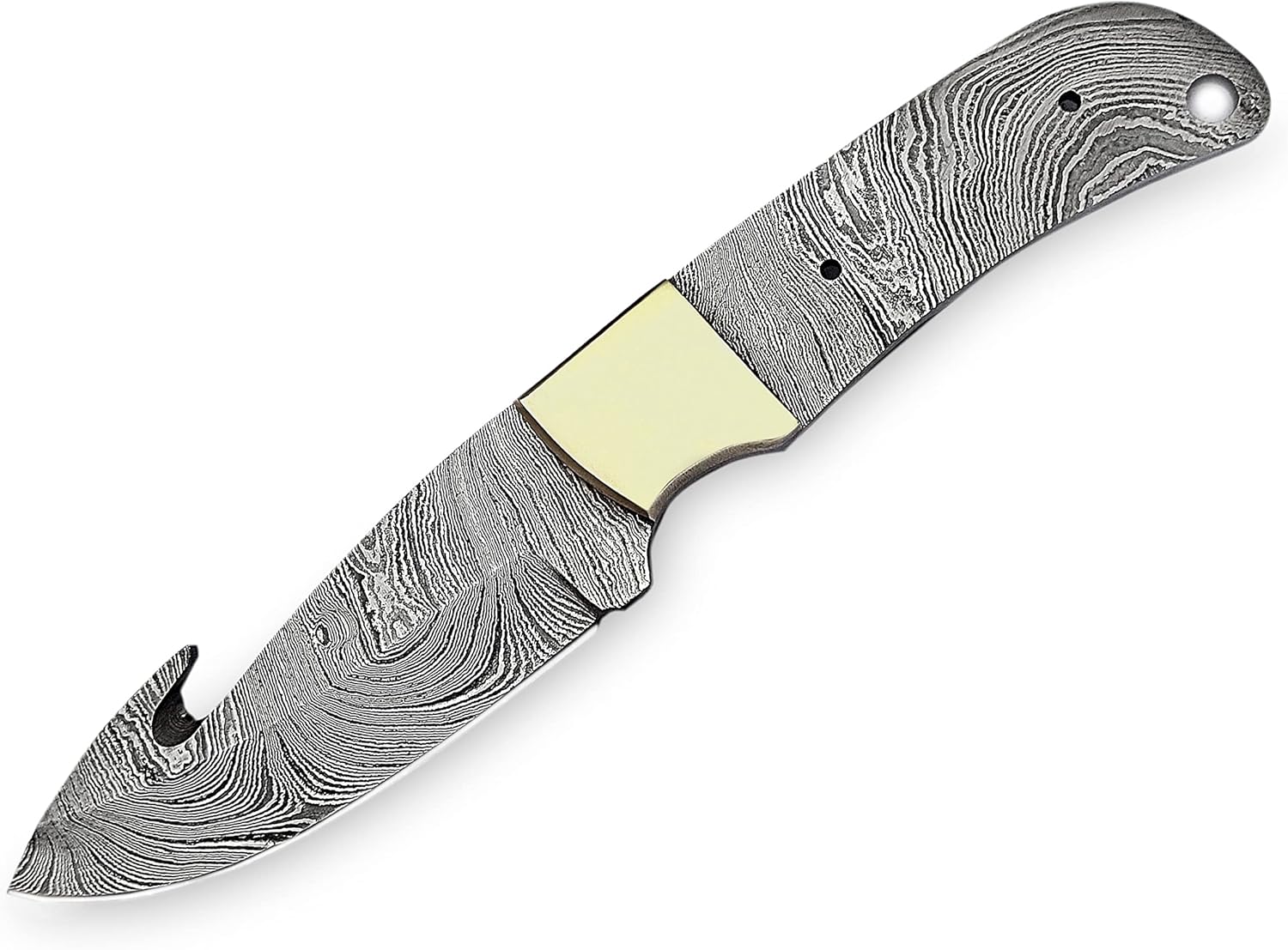 Generic Custom Handmade Damascus Steel Skinner Gut Hook Knife Blank Blade for Knife Making HB 28